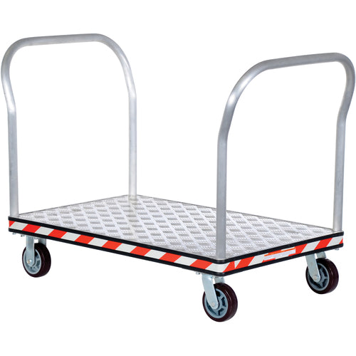 Alum Treadplate Platform Trk 30 × 45 Dual Hdl - Exact Industrial Supply