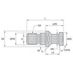 RK 50DVM PULL STUD - USA Tool & Supply