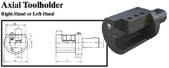 VDI Axial Toolholder (Left-Hand) - Part #: CNC86 35.5025L - USA Tool & Supply