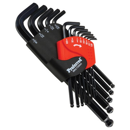 13 Pieces Long Arm Ball Hex Key Set - Fractional - USA Tool & Supply