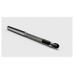 2mm - 3mm Shank - 2.5mm LOC - 38mm OAL 2 FL Ball Nose Carbide End Mill with 12mm Reach-Nano Coated - USA Tool & Supply