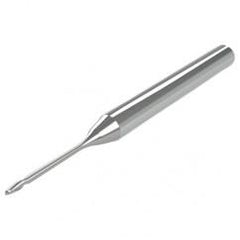 .090 Dia. - .125" LOC - 1-1/2" OAL 2 FL Ball Nose Carbide End Mill with .250 Reach - Uncoated - USA Tool & Supply