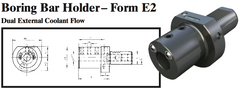 VDI Boring Bar Holder - Form E2 (Dual External Coolant Flow) - Part #: CNC86 52.2516 - USA Tool & Supply