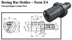 VDI Boring Bar Holder - Form E4 (External Single Coolant Flow) - Part #: CNC86 54.5040 - USA Tool & Supply