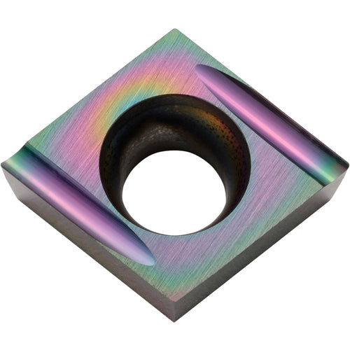 CCET 21502 U PDL025, 0.004″ Corner Radius, 3/32″ Thick, 1/4″ Inscribed Circle, C, 80 Degree Diamond, Turning Indexable Insert