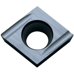 CCGT 2151 E-U PV7025, 1/64″ Corner Radius, 3/32″ Thick, 1/4″ Inscribed Circle, TiCN (MEGACOAT), Diamond, Turning Indexable Insert - Exact Industrial Supply