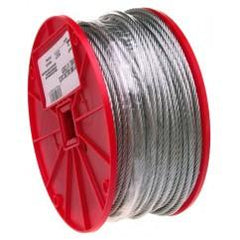 1/16" 7X7 CABLE GALVANIZED WIRE 500 - USA Tool & Supply