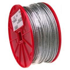 1/8" 7X7 CABLE GALVANIZED WIRE 500 - USA Tool & Supply