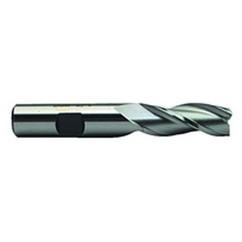 7/8 Dia. x 3-5/8 Overall Length 3-Flute Square End High Speed Steel SE End Mill-Round Shank-Center Cut-Uncoated - USA Tool & Supply