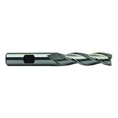 1 Dia. x 6-1/2 Overall Length 3-Flute Square End High Speed Steel SE End Mill-Round Shank-Center Cut-Uncoated - USA Tool & Supply