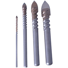 ‎1/8-1/2 RHS / RHC HSS 60 Degree Radial Point Glass and Tile Carbide-Tipped 60° Specialty Drill Set - Bright - Exact Industrial Supply