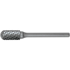 SC-1L6 Double Cut Solid Carbide Bur-Cylindrical with Ball Nose - Exact Industrial Supply