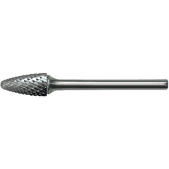 SF-1L6 Double Cut Solid Carbide Bur-Round Nose Tree Shape - Exact Industrial Supply