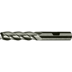 1/2″ × 1/2″ × 2″ × 4″ RHS / RHC HSS-CO 8% (M42) Cobalt, Single End, 4-Flute, Center Cutting End Mill - TiCN - Exact Industrial Supply