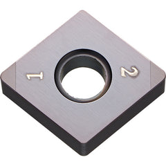 CNGA 431 MET KBN35M, 1/64″ Corner Radius, 3/16″ Thick, 1/2″ Inscribed Circle, MEGACOAT, Diamond, Turning Indexable Insert - Exact Industrial Supply