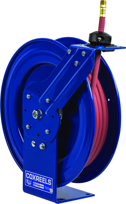 #P-LP-125 For 1/4" x 25' Hose Low Pressure Spring Rewind Hose Reel w/ Hose - USA Tool & Supply