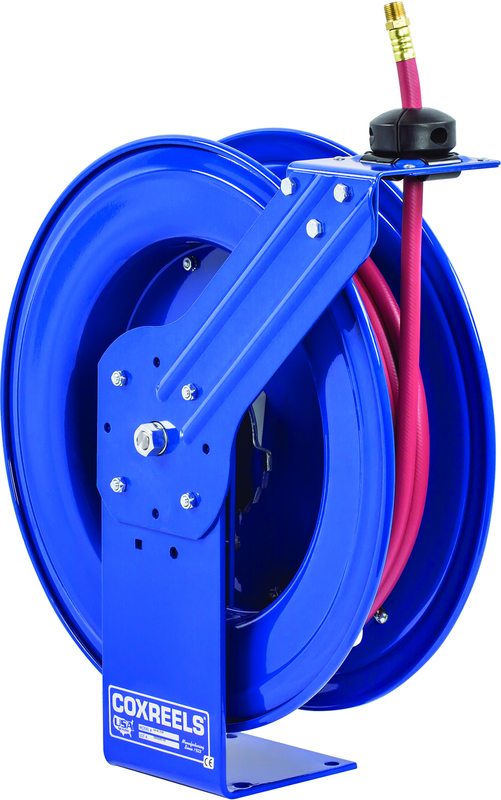 #SH-N-350 For 3/8" x 50' Hose Low Pressure Spring Rewind Hose Reel with Super Hub w/ Hose - USA Tool & Supply