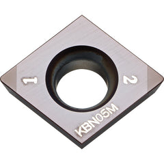 CPGB 321 MES KBN05M, 1/64″ Corner Radius, 1/8″ Thick, 3/8″ Inscribed Circle, MEGACOAT, Diamond, Turning Indexable Insert - Exact Industrial Supply