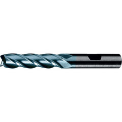 ‎1/4″ × 3/8″ × 1-1/4″ × 3-1/16″ RHS / RHC HSS-CO 8% (M42) Cobalt, Single End, 4-Flute, Center Cutting End Mill - Bright - Exact Industrial Supply