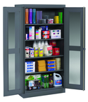 36"W x 18"D x 72"H C-Thru Storage Cabinet, Knocked-Down, with 4 Adj. Shelves, Easy Viewing into Cabinet - USA Tool & Supply