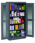 36"W x 24"D x 72"H C-Thru Storage Cabinet, Knocked-Down, with 4 Adj. Shelves, Easy Viewing into Cabinet - USA Tool & Supply