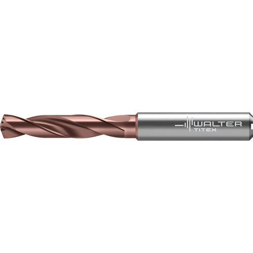 7.3 mm Dia. × 8 mm Shank × 41 mm Flute Length × 79 mm OAL, 3xD, 140 Degrees, Axial Inclined Exit, DIN 6535 HA, Cylindrical Solid Carbide Drill DC175 WJ30RZ