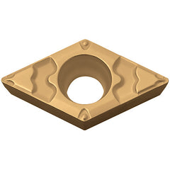 DCMT 3251 GP PV7025, 1/64″ Corner Radius, 5/32″ Thick, 3/8″ Inscribed Circle, TiCN (MEGACOAT), Diamond, Turning Indexable Insert - Exact Industrial Supply
