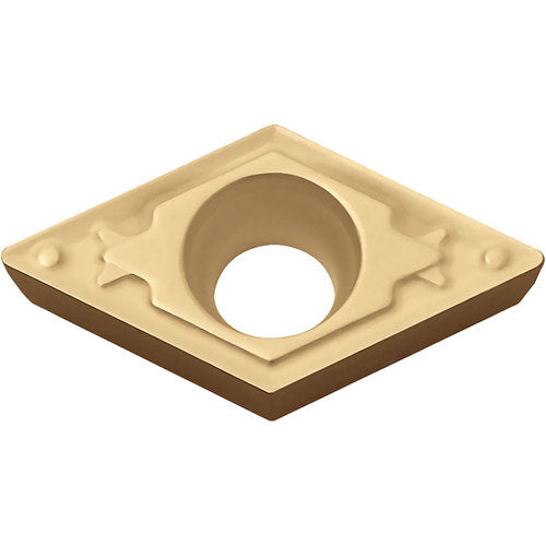 DCMT 2151 HQ CCX, 1/64″ Corner Radius, 3/32″ Thick, 1/4″ Inscribed Circle,  TiCl2O3/Tin, 55 Degree Diamond, Turning Indexable Insert