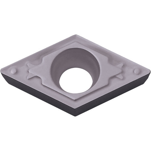 DCMT 2151 HQ PV7005, 1/64″ Corner Radius, 3/32″ Thick, 1/4″ Inscribed Circle, TiC/TiN (MEGACOAT), 55 Degree Diamond, Turning Indexable Insert