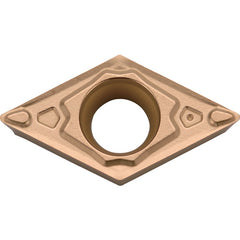 DCMT 2151 MQ CA6515, 1/64″ Corner Radius, 3/32″ Thick, 1/4″ Inscribed Circle, TiCnulll2O3/TiN, Diamond, Turning Indexable Insert - Exact Industrial Supply