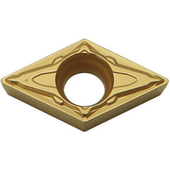 DCMT 3251 PP PV720, 1/64″ Corner Radius, 5/32″ Thick, 3/8″ Inscribed Circle, TiCN (MEGACOAT NANO), Diamond, Turning Indexable Insert - Exact Industrial Supply