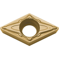 DCMT 2151 PP CCX, 1/64″ Corner Radius, 3/32″ Thick, 1/4″ Inscribed Circle,  TiCl2O3/Tin, 55 Degree Diamond, Turning Indexable Insert