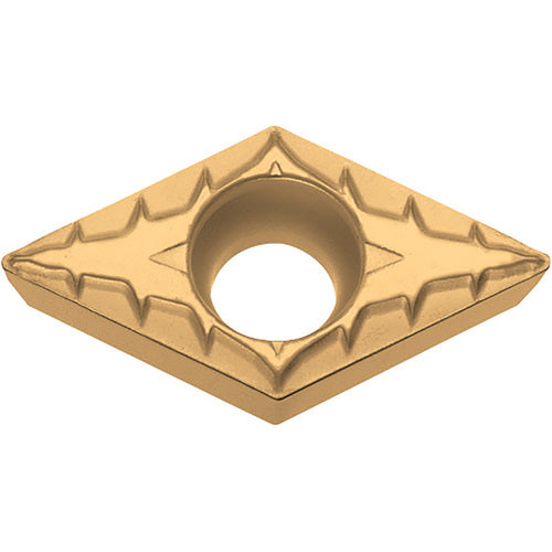 DCMT 3251 XP PV720, 1/64″ Corner Radius, 5/32″ Thick, 3/8″ Inscribed Circle, TiCN (MEGACOAT NANO), Diamond, Turning Indexable Insert - Exact Industrial Supply