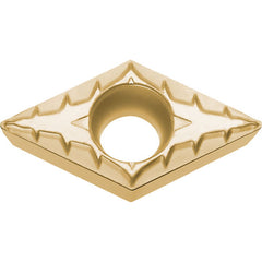 DCMT 3252 XP PV90, 1/32″ Corner Radius, 5/32″ Thick, 3/8″ Inscribed Circle, TiN, 55 Degree Diamond, Turning Indexable Insert