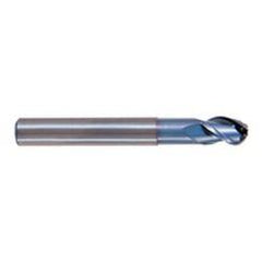 1/4" Dia. - 2-1/2" OAL - TiCN CBD-Ball Nose HP End Mill-3 FL - USA Tool & Supply