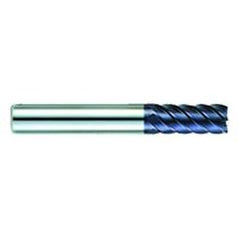 5/8" Dia. - 1-3/4" LOC - 4-1/4" OAL - .030 Radius 6 FL Carbide S/E HP End Mill-AlTiN - USA Tool & Supply