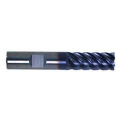 1" Dia. - 2" LOC - 4" OAL - .030 Radius 6 FL Carbide S/E HP End Mill-TiAlN-x - USA Tool & Supply
