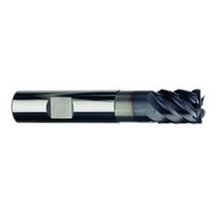 1/2" Dia. - 5/8" LOC - 3" OAL - .060 Radius 6 FL Carbide S/E HP End Mill-TiAlN-x - USA Tool & Supply