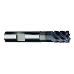 1/2" Dia. - 5/8" LOC - 3" OAL - .020 Radius 6 FL Carbide S/E HP End Mill-TiAlN-x - USA Tool & Supply