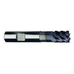 3/8" Dia. - 1/2" LOC - 2-1/2" OAL - .030 Radius 6 FL Carbide S/E HP End Mill-TiAlN-x - USA Tool & Supply