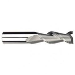 3/8" Dia. - 7/8 LOC - 2-1/2" OAL - .030 Radius 2 FL Carbide S/E HP End Mill-Uncoated - USA Tool & Supply