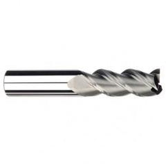 1/4" Dia. - 1-1/4" LOC - 3" OAL - .030 Radius 3 FL Carbide S/E HP End Mill-Uncoated - USA Tool & Supply