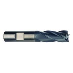 3/8 Dia. x 2-1/2 Overall Length 4-Flute .060 C/R Solid Carbide SE End Mill-Round Shank-Center Cut-AlTiN - USA Tool & Supply