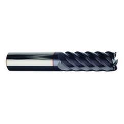 1/4" Dia. - 3/4" LOC - 2-1/2" OAL - .030 Radius 6 FL Carbide S/E HP End Mill-TiAlN-x - USA Tool & Supply