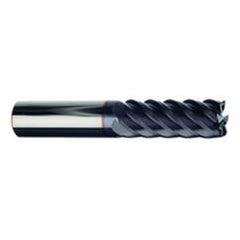 3/16" Dia. - 9/16 LOC - 2" OAL - .015 Radius 6 FL Carbide S/E HP End Mill-TiAlN-x - USA Tool & Supply