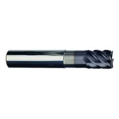 3/8" Dia. - 1/2" LOC - 2-1/2" OAL - .020 Radius 6 FL Carbide S/E HP End Mill-TiAlN-x - USA Tool & Supply