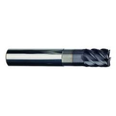 5/16" Dia. - 7/16" LOC - 2-1/2" OAL - .020 Radius 6 FL Carbide S/E HP End Mill-TiAlN-x - USA Tool & Supply
