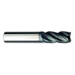 3/8 Dia. x 5 Overall Length 4-Flute .030 C/R Solid Carbide SE End Mill-Round Shank-Center Cut-AlCrN-X - USA Tool & Supply
