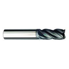 3/8 Dia. x 5 Overall Length 4-Flute .030 C/R Solid Carbide SE End Mill-Round Shank-Center Cut-AlCrN-X - USA Tool & Supply