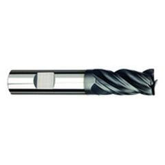 1/2" Dia. - 1-1/4" LOC - 3" OAL - .125 Radius 4 FL Carbide S/E HP End Mill-AlTiNx - USA Tool & Supply